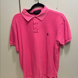 Polo by Ralph Lauren Men's Pink Polo Shirt used size Large